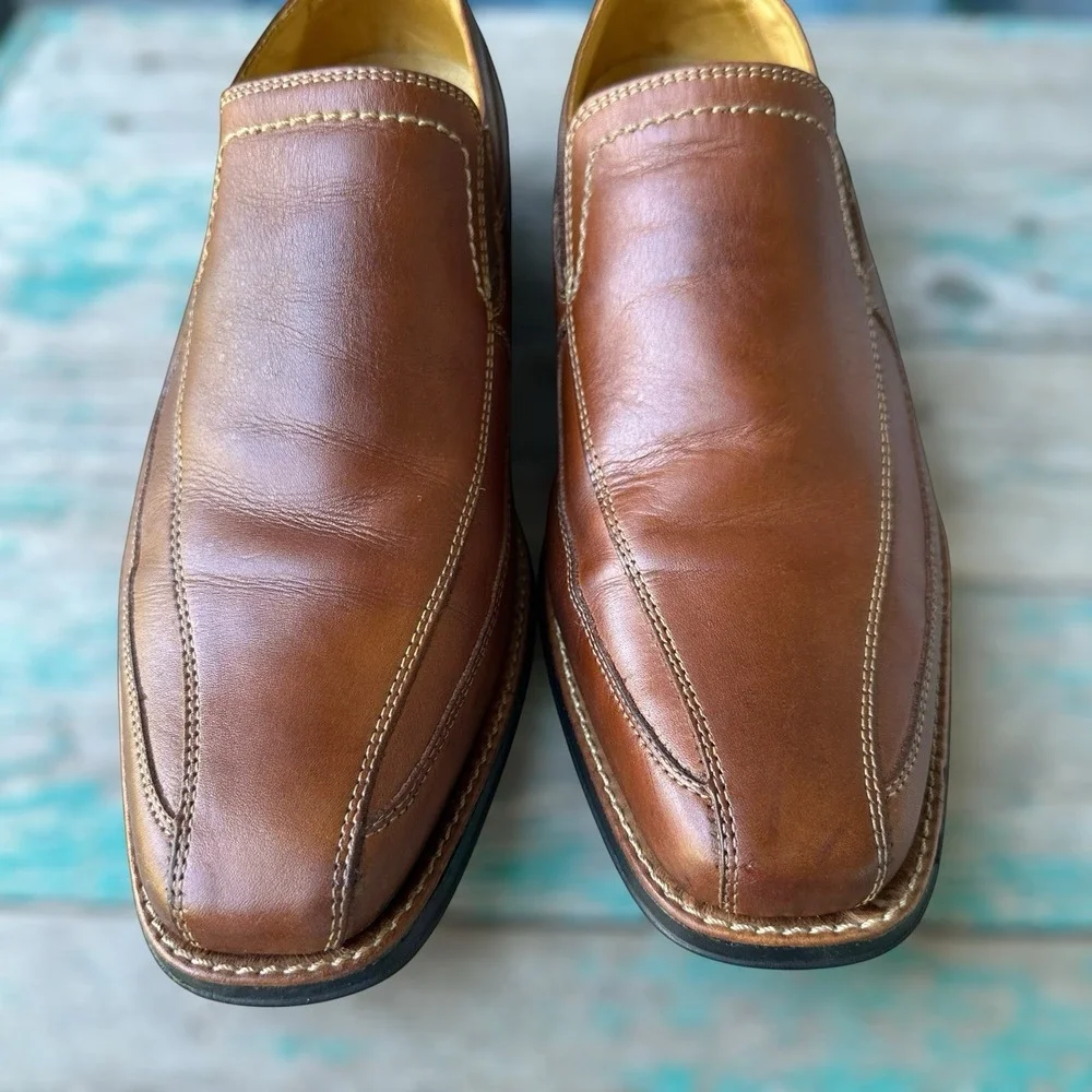 Sandro Moscolini Loafers Men's 11.5D Shoes Cognac Tan Leather Casual Dress 17307